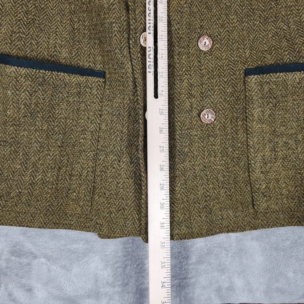 Lodenfrey Sport Coat Mens Large Green Wool Double Breasted Belted Jacket‎